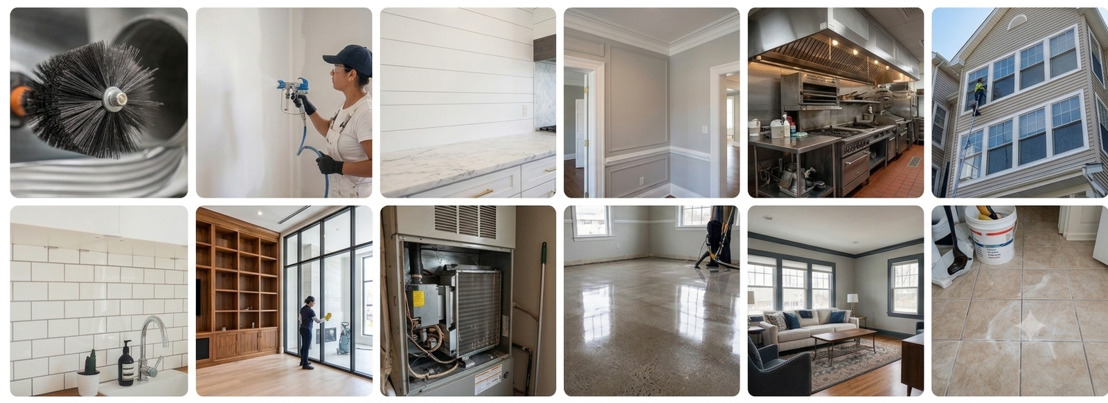 Color & Shine service gallery — duct work, painting, and cleaning across NJ